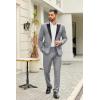imageCOOFANDY Mens 2 Piece Suit Slim Fit One Button Tuxedo Jacket Pants for Wedding Prom BusinessLight Grey
