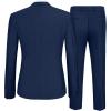 imageCOOFANDY Mens 2 Piece Suit Slim Fit One Button Tuxedo Jacket Pants for Wedding Prom BusinessNavy Blue