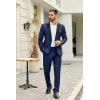 imageCOOFANDY Mens 2 Piece Suit Slim Fit One Button Tuxedo Jacket Pants for Wedding Prom BusinessNavy Blue