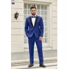 imageCOOFANDY Mens 2 Piece Suit Slim Fit One Button Tuxedo Jacket Pants for Wedding Prom BusinessRoyal Blue