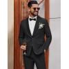 imageCOOFANDY Mens 2 Piece Suit Slim Fit Shawl Lapel One Button Formal Tuxedo Jacket Pants Set for Wedding Prom BusinessBlack