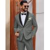 imageCOOFANDY Mens 2 Piece Suit Slim Fit Shawl Lapel One Button Formal Tuxedo Jacket Pants Set for Wedding Prom BusinessDark Grey
