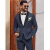 imageCOOFANDY Mens 2 Piece Suit Slim Fit Shawl Lapel One Button Formal Tuxedo Jacket Pants Set for Wedding Prom BusinessNavy