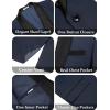 imageCOOFANDY Mens 2 Piece Suit Slim Fit Shawl Lapel One Button Formal Tuxedo Jacket Pants Set for Wedding Prom BusinessNavy