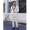 imageCOOFANDY Mens 2 Piece Suit Slim Fit Shawl Lapel One Button Formal Tuxedo Jacket Pants Set for Wedding Prom BusinessWhite