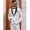 imageCOOFANDY Mens 2 Piece Suit Slim Fit Shawl Lapel One Button Formal Tuxedo Jacket Pants Set for Wedding Prom BusinessWhite