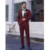 imageCOOFANDY Mens 2 Piece Suit Slim Fit Shawl Lapel One Button Formal Tuxedo Jacket Pants Set for Wedding Prom BusinessWine Red