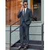 imageCOOFANDY Mens 2 Piece Suits Regular Fit Two Buttons Casual Blazer Jacket and Pants Set Tuxedo Suit for Wedding Prom BusinessDark Blue