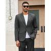 imageCOOFANDY Mens 2 Piece Suits Regular Fit Two Buttons Casual Blazer Jacket and Pants Set Tuxedo Suit for Wedding Prom BusinessDark Gray