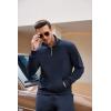 imageCOOFANDY Mens 2 Piece Track Suit Set Jogging Sweatsuit Workout Quarter Zip SuitNavy Blue