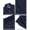 imageCOOFANDY Mens 2 Piece Track Suit Set Jogging Sweatsuit Workout Quarter Zip SuitNavy Blue
