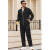imageCOOFANDY Mens 2 Piece Tracksuit Casual Sweatsuits Full Zip Track Suits Jogging Athletic Suit SetsBlack