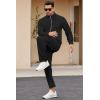 imageCOOFANDY Mens 2 Piece Tracksuit Casual Sweatsuits Full Zip Track Suits Jogging Athletic Suit SetsBlack