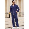 imageCOOFANDY Mens 2 Piece Tracksuit Casual Sweatsuits Full Zip Track Suits Jogging Athletic Suit SetsBlue Violet