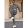 imageCOOFANDY Mens 2 Piece Tracksuit Casual Sweatsuits Full Zip Track Suits Jogging Athletic Suit SetsDark Grey