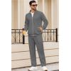 imageCOOFANDY Mens 2 Piece Tracksuit Casual Sweatsuits Full Zip Track Suits Jogging Athletic Suit SetsDark Grey