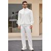 imageCOOFANDY Mens 2 Piece Tracksuit Casual Sweatsuits Full Zip Track Suits Jogging Athletic Suit SetsWhite