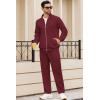 imageCOOFANDY Mens 2 Piece Tracksuit Casual Sweatsuits Full Zip Track Suits Jogging Athletic Suit SetsWine Red