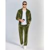 imageCOOFANDY Mens 2 Piece Velour Tracksuit Full Zip Jackets Pants Velvet Jogging Suits Sweatsuit SetArmy Green