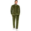 imageCOOFANDY Mens 2 Piece Velour Tracksuit Full Zip Jackets Pants Velvet Jogging Suits Sweatsuit SetArmy Green