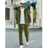 imageCOOFANDY Mens 2 Piece Velour Tracksuit Full Zip Jackets Pants Velvet Jogging Suits Sweatsuit SetArmy Green