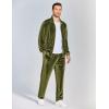 imageCOOFANDY Mens 2 Piece Velour Tracksuit Full Zip Jackets Pants Velvet Jogging Suits Sweatsuit SetArmy Green