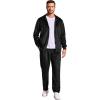 imageCOOFANDY Mens 2 Piece Velour Tracksuit Full Zip Jackets Pants Velvet Jogging Suits Sweatsuit SetBlack