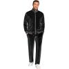 imageCOOFANDY Mens 2 Piece Velour Tracksuit Full Zip Jackets Pants Velvet Jogging Suits Sweatsuit SetBlack