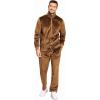 imageCOOFANDY Mens 2 Piece Velour Tracksuit Full Zip Jackets Pants Velvet Jogging Suits Sweatsuit SetBrown