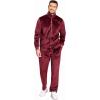 imageCOOFANDY Mens 2 Piece Velour Tracksuit Full Zip Jackets Pants Velvet Jogging Suits Sweatsuit SetBurgundy