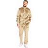 imageCOOFANDY Mens 2 Piece Velour Tracksuit Full Zip Jackets Pants Velvet Jogging Suits Sweatsuit SetChampagne