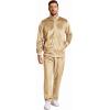 imageCOOFANDY Mens 2 Piece Velour Tracksuit Full Zip Jackets Pants Velvet Jogging Suits Sweatsuit SetChampagne