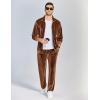imageCOOFANDY Mens 2 Piece Velour Tracksuit Full Zip Jackets Pants Velvet Jogging Suits Sweatsuit SetDark Brown