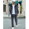 imageCOOFANDY Mens 2 Piece Velour Tracksuit Full Zip Jackets Pants Velvet Jogging Suits Sweatsuit SetDark Grey