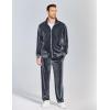 imageCOOFANDY Mens 2 Piece Velour Tracksuit Full Zip Jackets Pants Velvet Jogging Suits Sweatsuit SetDark Grey