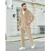 imageCOOFANDY Mens 2 Piece Velour Tracksuit Full Zip Jackets Pants Velvet Jogging Suits Sweatsuit SetLight Khaki