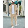 imageCOOFANDY Mens 2 Piece Velour Tracksuit Full Zip Jackets Pants Velvet Jogging Suits Sweatsuit SetLight Khaki