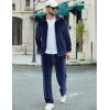 imageCOOFANDY Mens 2 Piece Velour Tracksuit Full Zip Jackets Pants Velvet Jogging Suits Sweatsuit SetNavy Blue