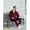 imageCOOFANDY Mens 2 Piece Velour Tracksuit Full Zip Jackets Pants Velvet Jogging Suits Sweatsuit SetWine Red
