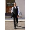 imageCOOFANDY Mens 3 Pieces Suit Classic One Button Single Breasted Slim Fit Blazer Jacket Vest Pants Set Wedding BusinesBlack