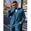 imageCOOFANDY Mens 3 Pieces Suit Classic One Button Single Breasted Slim Fit Blazer Jacket Vest Pants Set Wedding BusinesDark Blue