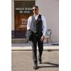 imageCOOFANDY Mens 3 Pieces Suit Classic One Button Single Breasted Slim Fit Blazer Jacket Vest Pants Set Wedding BusinesDark Grey