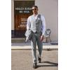 imageCOOFANDY Mens 3 Pieces Suit Classic One Button Single Breasted Slim Fit Blazer Jacket Vest Pants Set Wedding BusinesLight Heather Grey