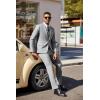 imageCOOFANDY Mens 3 Pieces Suit Classic One Button Single Breasted Slim Fit Blazer Jacket Vest Pants Set Wedding BusinesLight Heather Grey