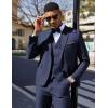 imageCOOFANDY Mens 3 Pieces Suit Classic One Button Single Breasted Slim Fit Blazer Jacket Vest Pants Set Wedding BusinesNavy Blue