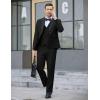 imageCOOFANDY Mens 3 Pieces Suit Slim Fit Tuxedo Set One Button Shawl Lapel Dinner Prom Jacket Vest Pants with TieBlack