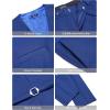imageCOOFANDY Mens 3 Pieces Suit Slim Fit Tuxedo Set One Button Shawl Lapel Dinner Prom Jacket Vest Pants with TieBlue