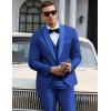 imageCOOFANDY Mens 3 Pieces Suit Slim Fit Tuxedo Set One Button Shawl Lapel Dinner Prom Jacket Vest Pants with TieBlue