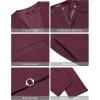 imageCOOFANDY Mens 3 Pieces Suit Slim Fit Tuxedo Set One Button Shawl Lapel Dinner Prom Jacket Vest Pants with TieBurgundyBlack