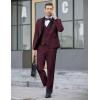 imageCOOFANDY Mens 3 Pieces Suit Slim Fit Tuxedo Set One Button Shawl Lapel Dinner Prom Jacket Vest Pants with TieBurgundyBlack
